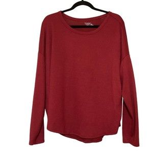 TIME AND TRU Red Long Sleeve Tee Shirt, Women's Size XL